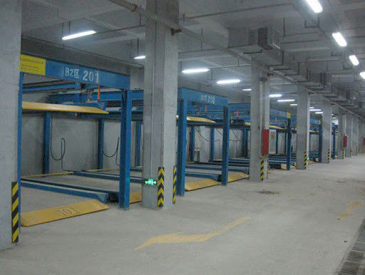 Steel Rope Double Decker Parking System 2 Levels Garage Car Lift